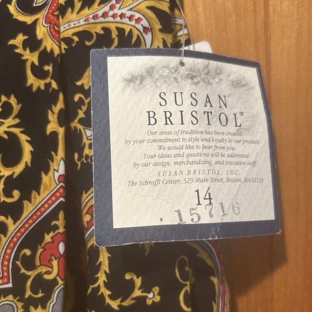 NWT VTG Susan Bristol Rayon Wool Midi Skirt-Multicolor Paisley-Sz 14-Gypsy-Boho - Picture 10 of 10